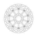 Halo Series Floating Brake Rotor Black TUV Approved For Front Left: Kawasaki: 02-04 Vulcan 1500 Mean Streak