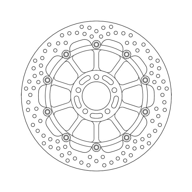 Halo Series Floating Brake Rotor Black TUV Approved For Front Left: Kawasaki: 02-04 Vulcan 1500 Mean Streak