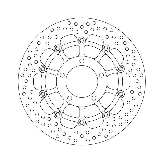 Halo Series Floating Brake Rotor Black TUV Approved For Front Left: Triumph: 01-03 Baby Speed 600