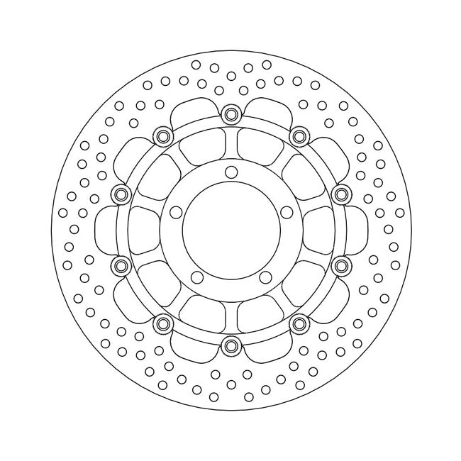 Halo Series Floating Brake Rotor Black TUV Approved For Front Left: Triumph: 11-12 Daytona 675 R