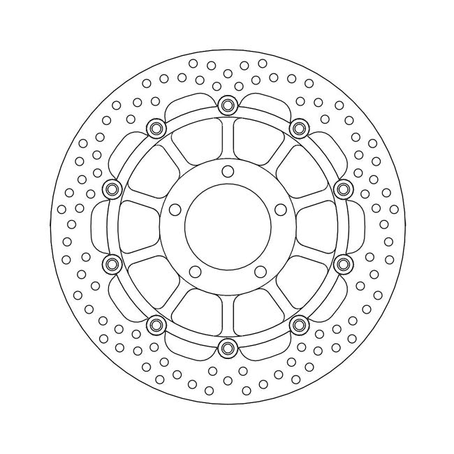 Halo Series Floating Brake Rotor Black TUV Approved For Front Left: Triumph: 01-06 Daytona 955 i From VIN132513