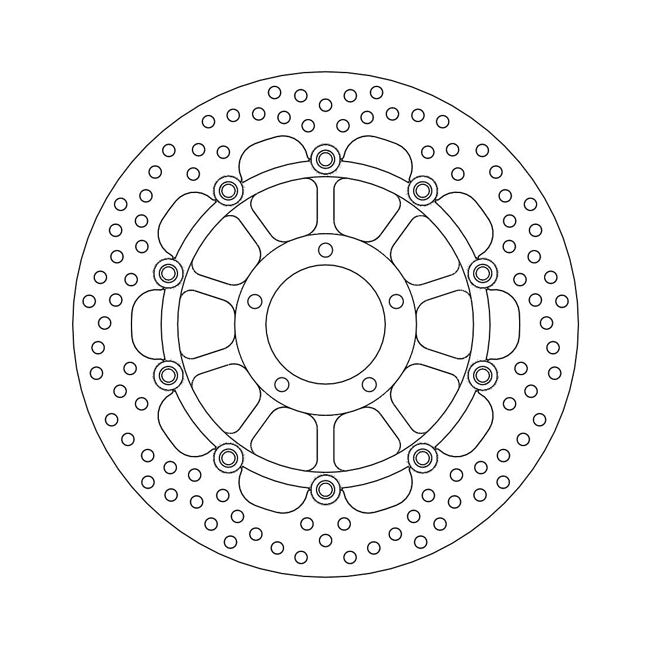 Halo Series Floating Brake Rotor Black TUV Approved For Front Left: Ducati: 10-13 Hypermotard 796