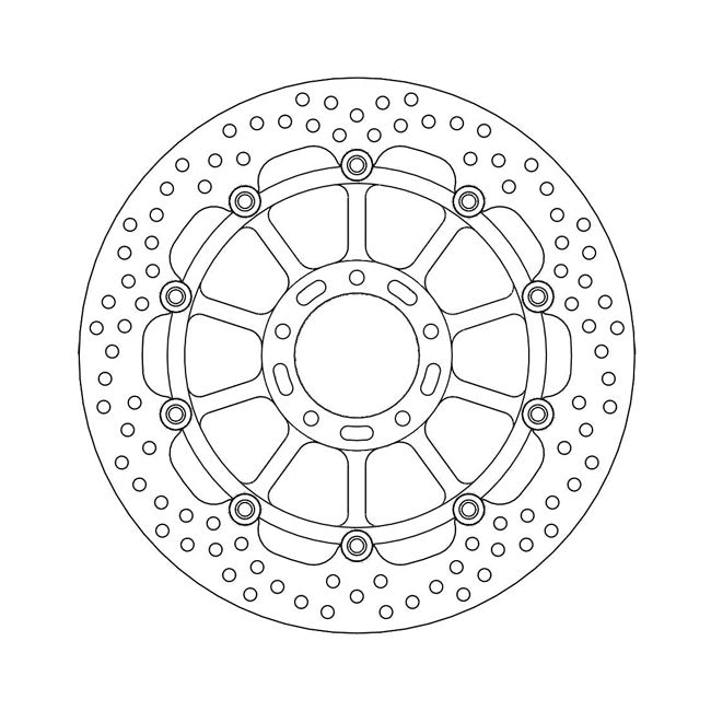 Halo Series Floating Brake Rotor Black TUV Approved For Front Left: Ducati: 22 DesertX 950