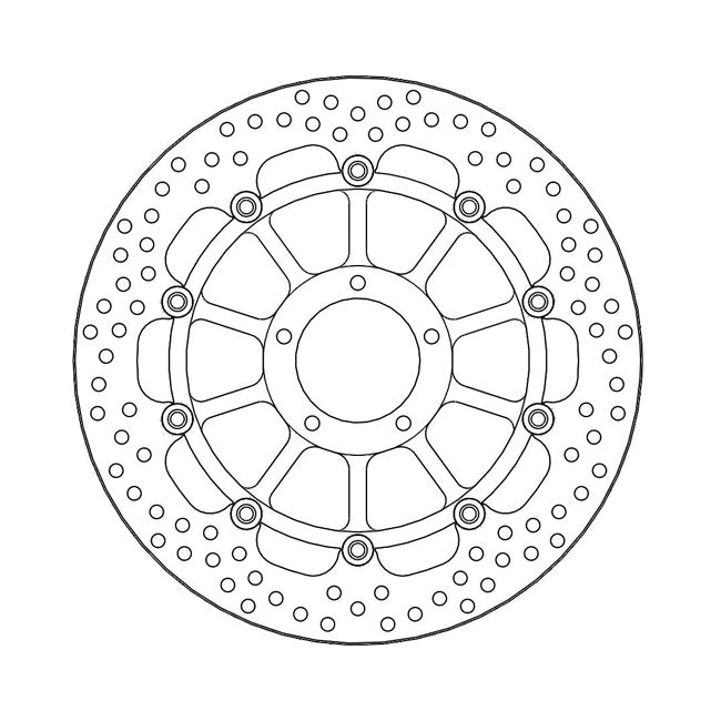 Halo Series Floating Brake Rotor Black TUV Approved For Front Left: Ducati: 06-10 D16RR Desmosedici RR 990