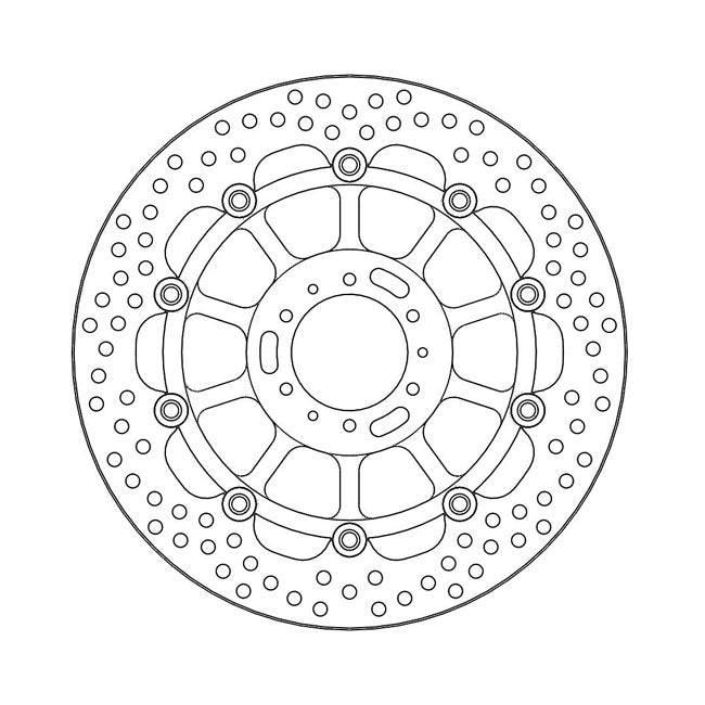 Halo Series Floating Brake Rotor Black TUV Approved For Front Left: Honda: 14-16 CB 1100 EX Spoked Wheels