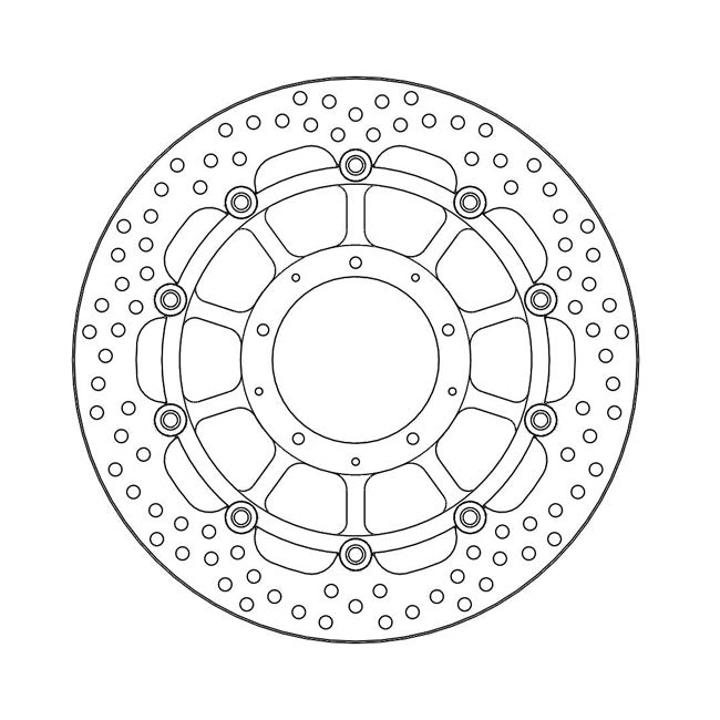 Halo Series Floating Brake Rotor Black TUV Approved For Front Left: Honda: 10-17 VFR 1200 F DCT