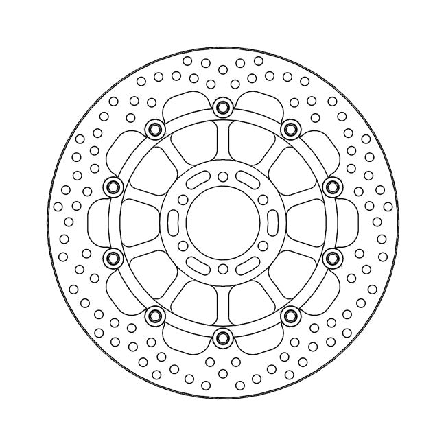Halo Series Floating Brake Rotor Black TUV Approved For Front Left: KTM: 05-07 950 Supermoto