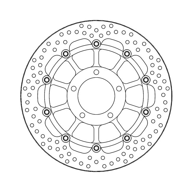 Halo Series Floating Brake Rotor Black TUV Approved For Front Left: Triumph: 05-07 Speed Triple 1050 Up To VIN210444