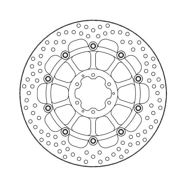 Halo Series Floating Brake Rotor Black TUV Approved For Front Left: Honda: 18-20 CRF 1000 L Africa Twin Adventure Sports