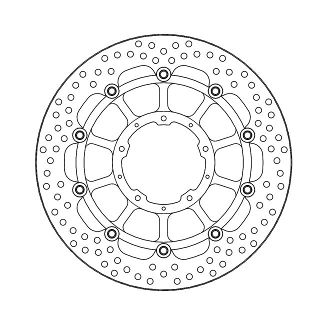 Halo Series Floating Brake Rotor Black TUV Approved For Front Left: Honda: 17-19 CBR 1000 RR Fireblade ABS