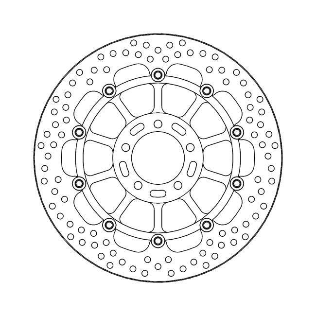 Halo Series Floating Brake Rotor Black TUV Approved For Front Left: Kawasaki: 17-22 ZX-10RR Ninja 1000