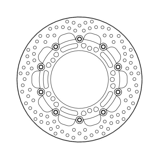 Halo Series Floating Brake Rotor Black TUV Approved For Front Right: Kawasaki: 18-21 Ninja 400