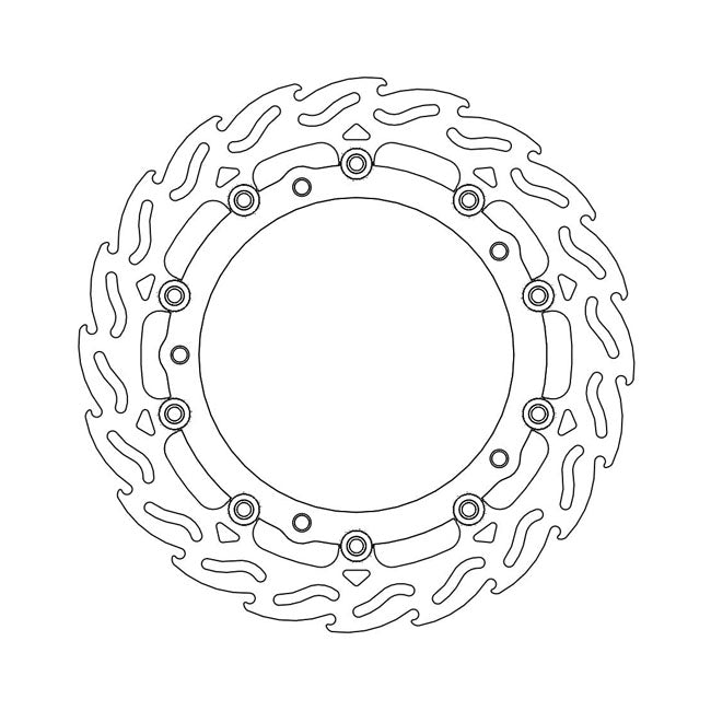 Flame Series Floating Brake Rotor Black TUV Approved For Front Left: BMW: 06-07 F 800 S K71 Retrofit Rivet kit