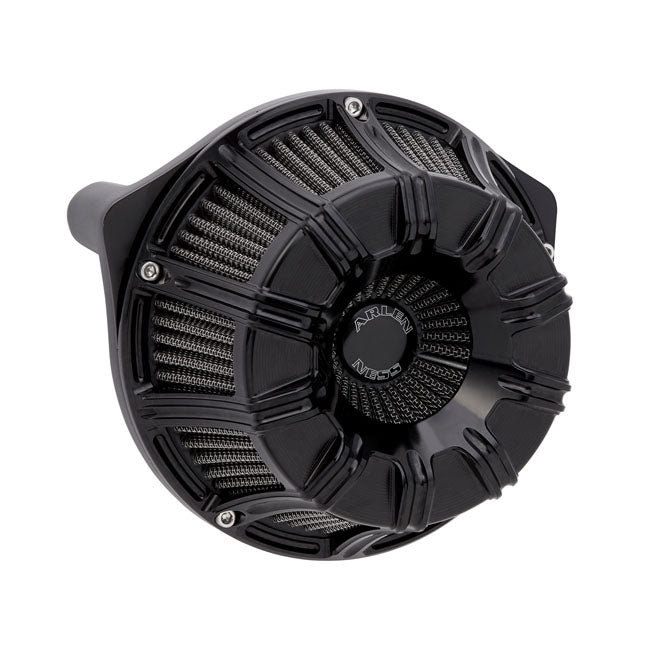 Inverted Air Cleaner Kit '10-Gauge' All Black For CV Carb: 93-06 All B.T.