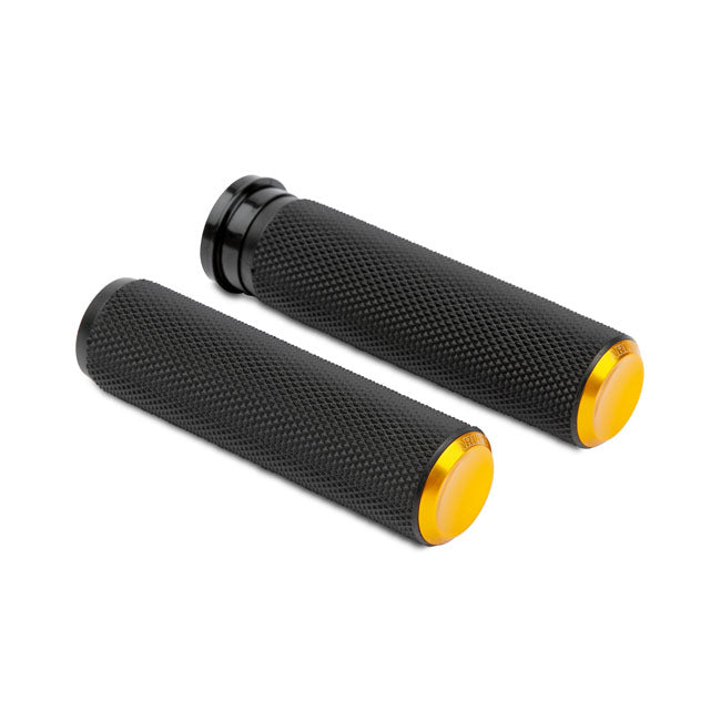 Knurled Fusion Rubber Grips Gold For 08-21 H-D With E-Throttle (Excl. 18-21 FLTRXSE)