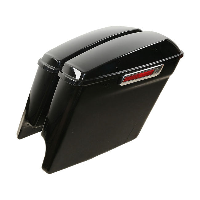 Down Extended 5 Inch Saddlebag Set Black For 14-21 Touring