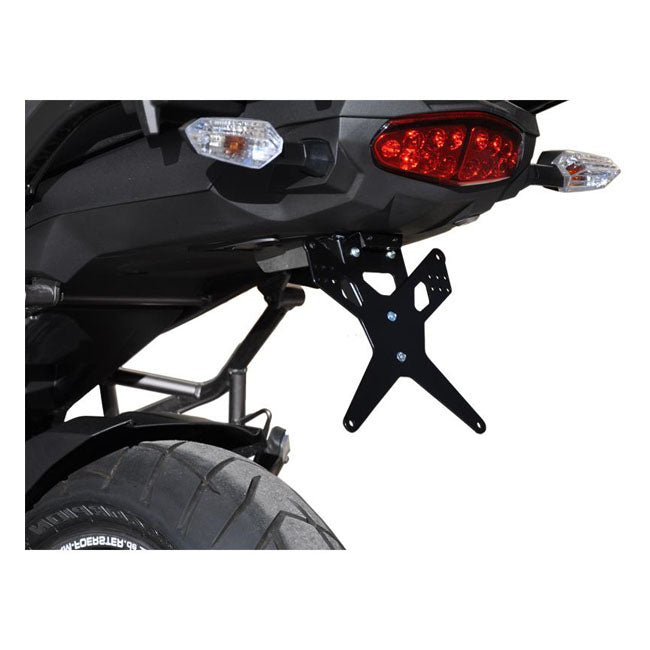 License Plate Bracket X-Line Black For Kawasaki: 12-16 Versys 1000