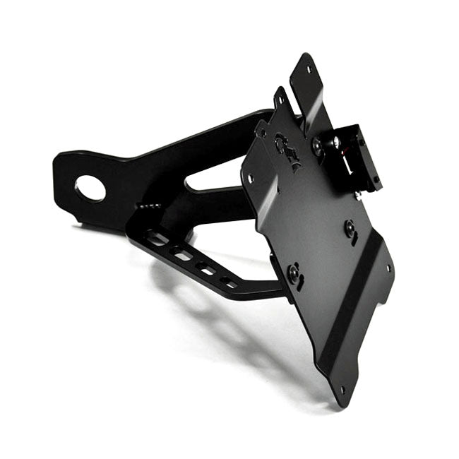 Side Mount License Plate Bracket Kit Black For 05-17 Dyna (incl. FLD Switchback)