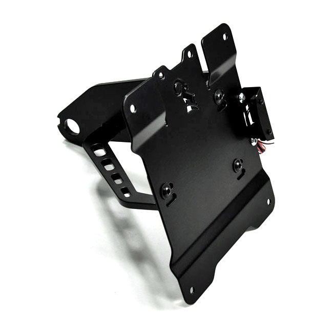 Side Mount License Plate Bracket Kit Black For 84-07 Softail (NU)