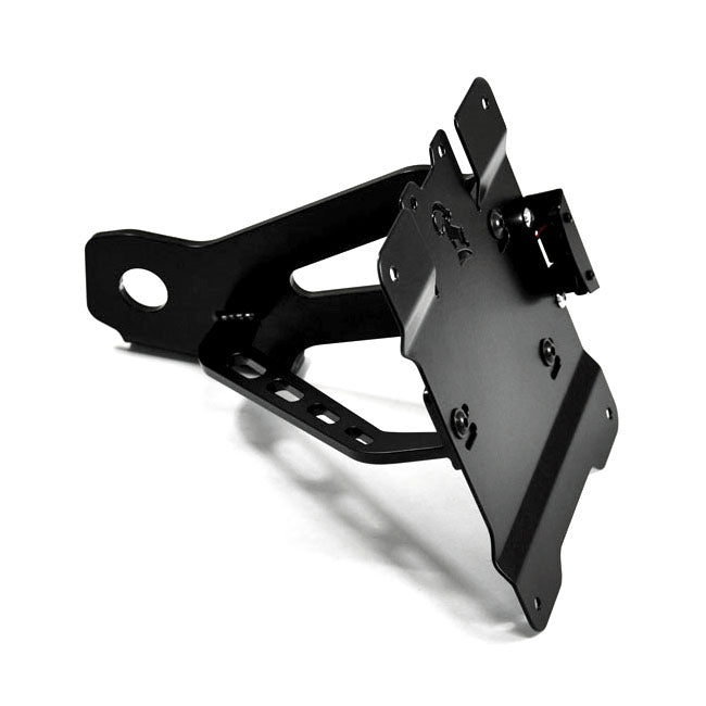 Side Mount License Plate Bracket Kit Black For 08-17 Softail (Excl. Breakout & Rocker) (NU)