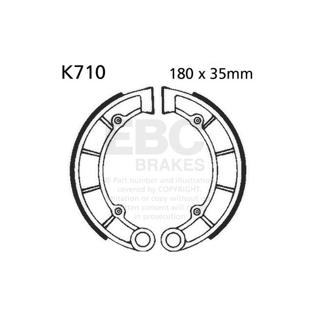 Plain Brake Shoes For Rear: Kawasaki: 73-75 H1 500cc