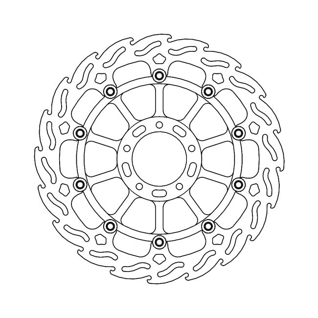 Flame Series Floating Brake Rotor TUV Approved For Front Left: Ducati: 16-20 Monster 1200 R