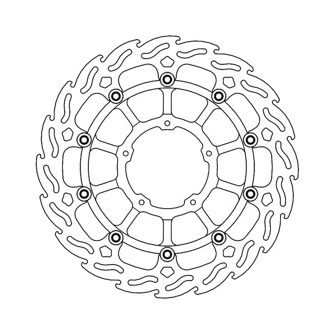 Flame Series Floating Brake Rotor TUV Approved For Front Left: Honda: 20-22 CBR 1000 RR-R Fireblade