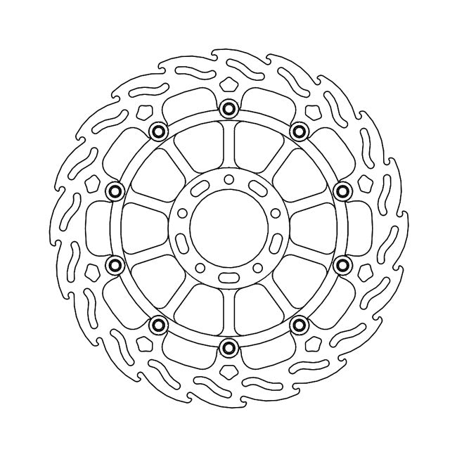 Flame Series Floating Brake Rotor TUV Approved For Front Right: Ducati: 16-20 Monster 1200 R