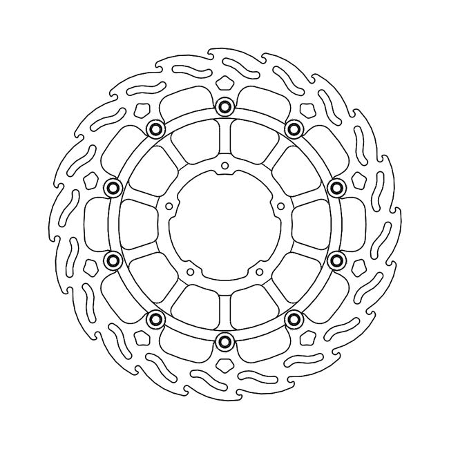 Flame Series Floating Brake Rotor TUV Approved For Front Right: Honda: 20-22 CBR 1000 RR-R Fireblade