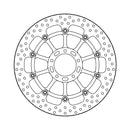 Halo Series Floating Brake Rotor Black TUV Approved For Front Left: Ducati: 16-20 Monster 1200 R