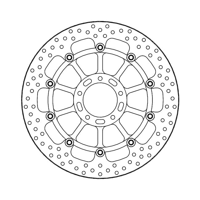 Halo Series Floating Brake Rotor Black TUV Approved For Front Left: Ducati: 16-20 Monster 1200 R