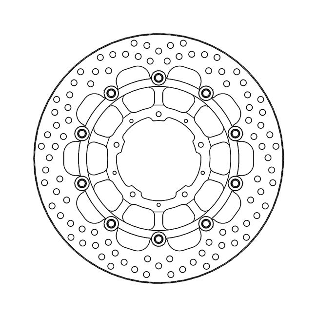 Halo Series Floating Brake Rotor Black TUV Approved For Front Left: Honda: 18, 20 CB 1000 R+ ABS