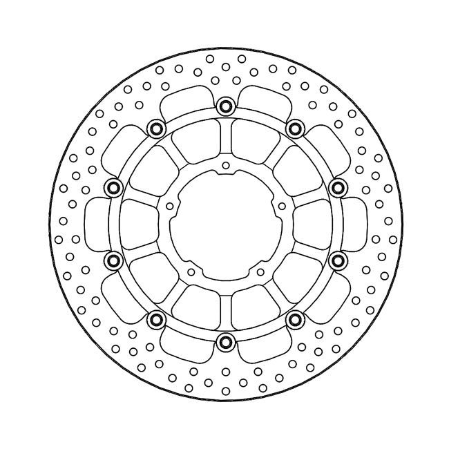 Halo Series Floating Brake Rotor Black TUV Approved For Front Left: Honda: 20-22 CBR 1000 RR-R Fireblade