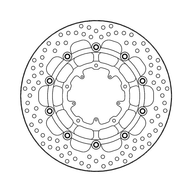 Halo Series Floating Brake Rotor Black TUV Approved For Front Left: Honda: 20-22 CRF 1100 L Africa Twin Adventure Sports