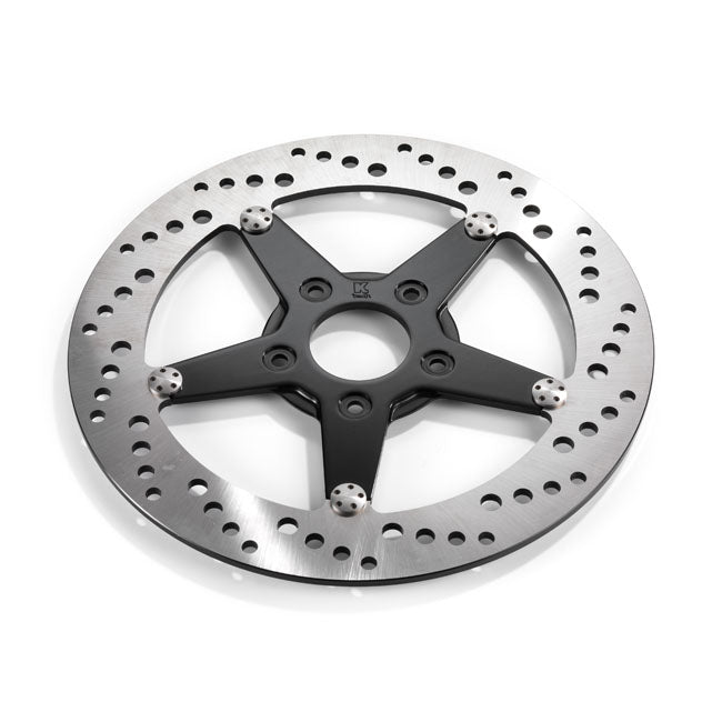 Front Right Drilled Brake Rotor Stainless Steel 115” For 00-14 Softail (Excl. Springers) / 00-05 Dyna / 00-07 Touring / 00-13 XL / 08-12 XR1200 (NU)