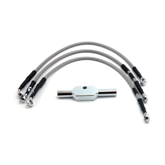 Stainless Clear Coated Front Brake Line For 02-03 XL883R