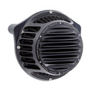 Round Finned Air Cleaner Assembly All Black For 18-22 Softail