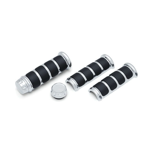 ISO Grip Covers For OEM Heated Grips Chrome