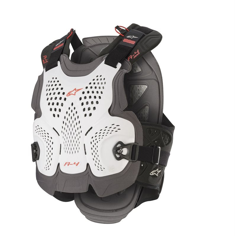 A-4 Max Chest Protector White / Anthracite / Red