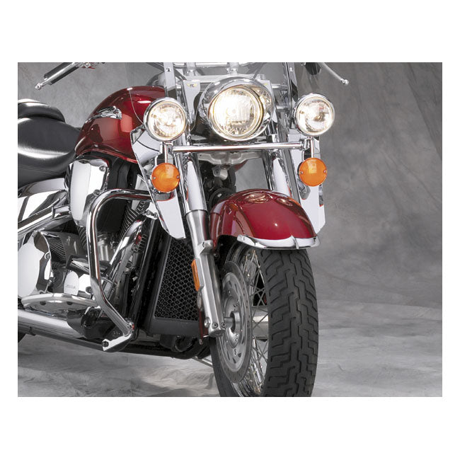 Cast Front Fender Tip Set Chrome For Honda: 02-07 VTX1800R / S Retro Specs 1-2-3