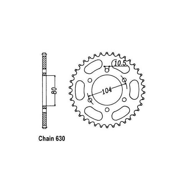 Rear Sprocket 501.39 For Kawasaki: 81-82 Z1000K1 / 2 LTD