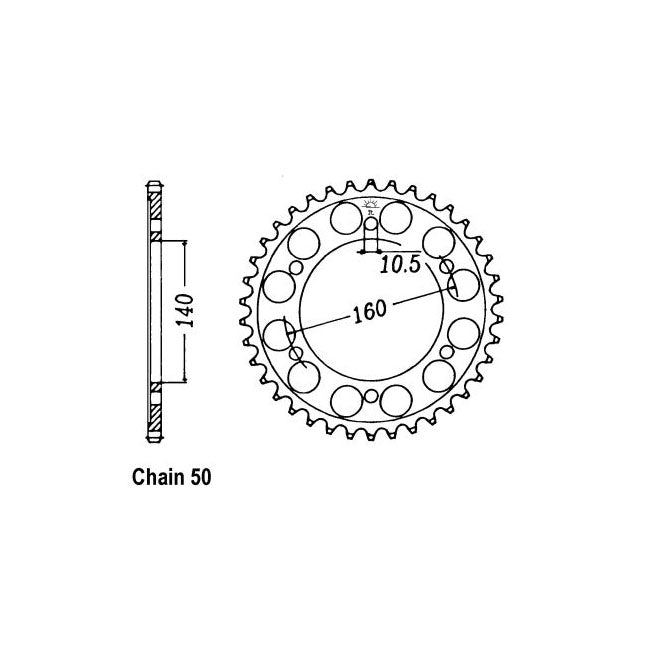 Rear Sprocket 502.48 For Kawasaki: 91-95 ZR1100A1 / 4 ZEPHYR