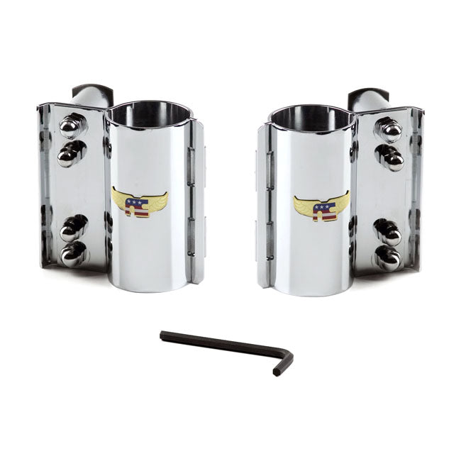 Heavy Duty Mount Kit Straight Forks Chrome For Kawasaki: 07-22 VN900C Vulcan 900 Custom