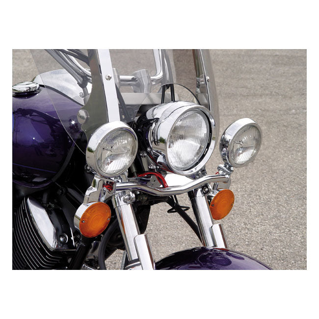 Spot Light Bar Chrome For Yamaha: 99-11 XVS1100 V Star 1100 Custom / DragStar