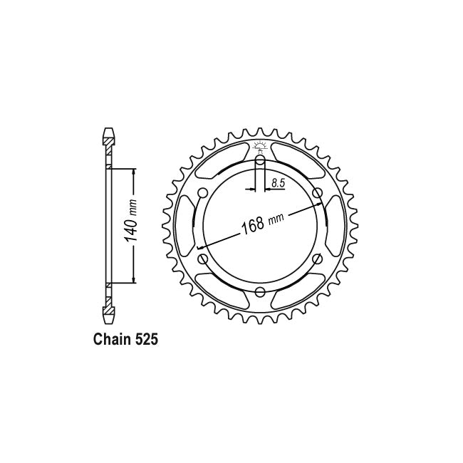 Rear Sprocket 6.47 For BMW: 09-18 F800R