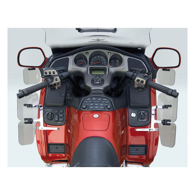 Mirror Mount Wing Deflectors Medium Tinted For 01-10 Honda GL1800 Gold Wing Non Airbag