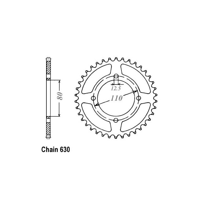 Rear Sprocket 333.41 For Honda: 77-78 CB750K7,F2 630