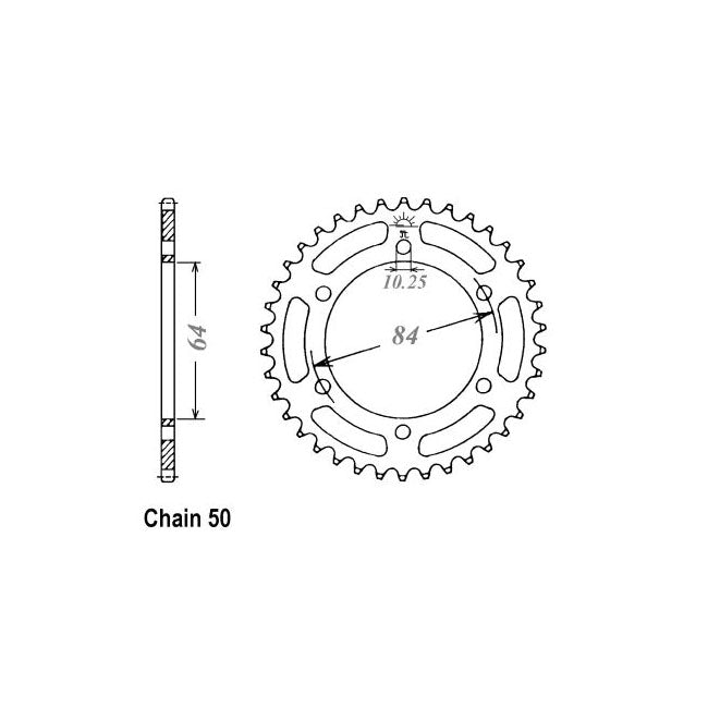 Rear Sprocket 814.50 For Suzuki: 77-79 GS550B, Drum Brake