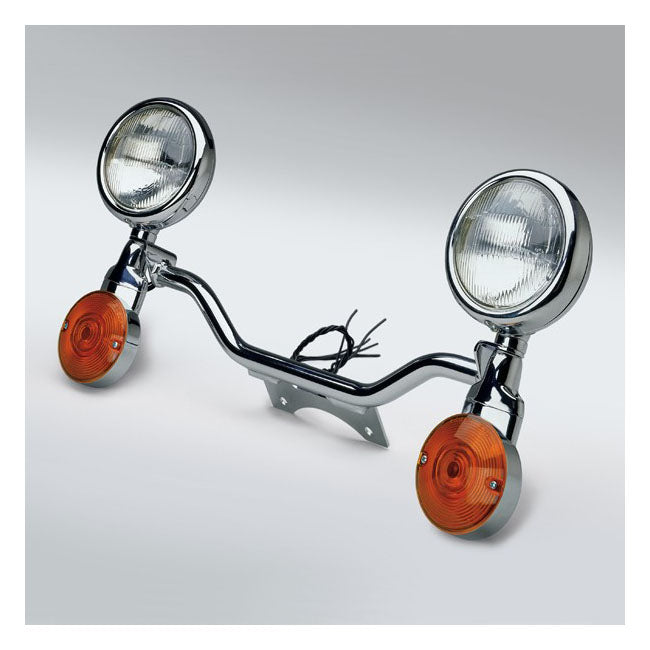 Spot Light Bar Chrome For Honda: 97-07 VT1100C Shadow Spirit