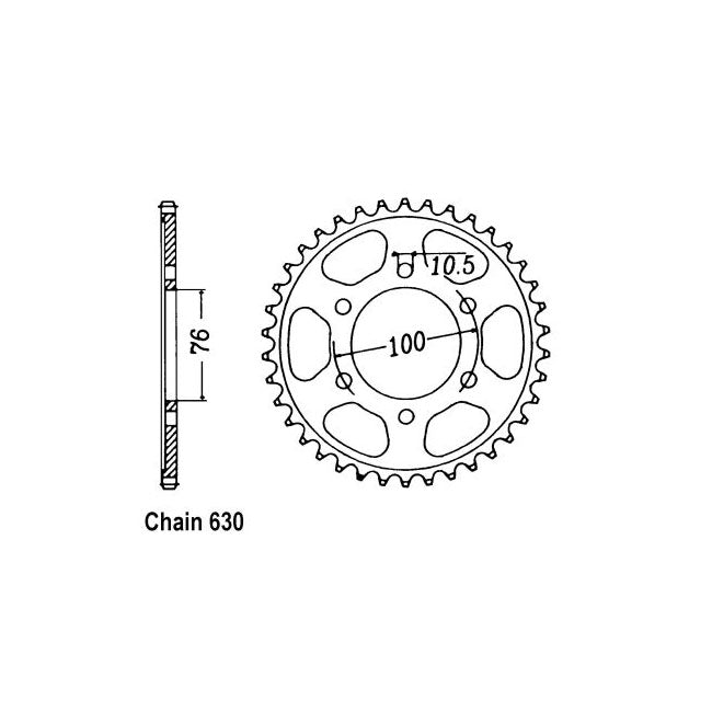 Rear Sprocket 818.41 For Suzuki: 77-82 GS750B, EC, EN, DC, DN, LN